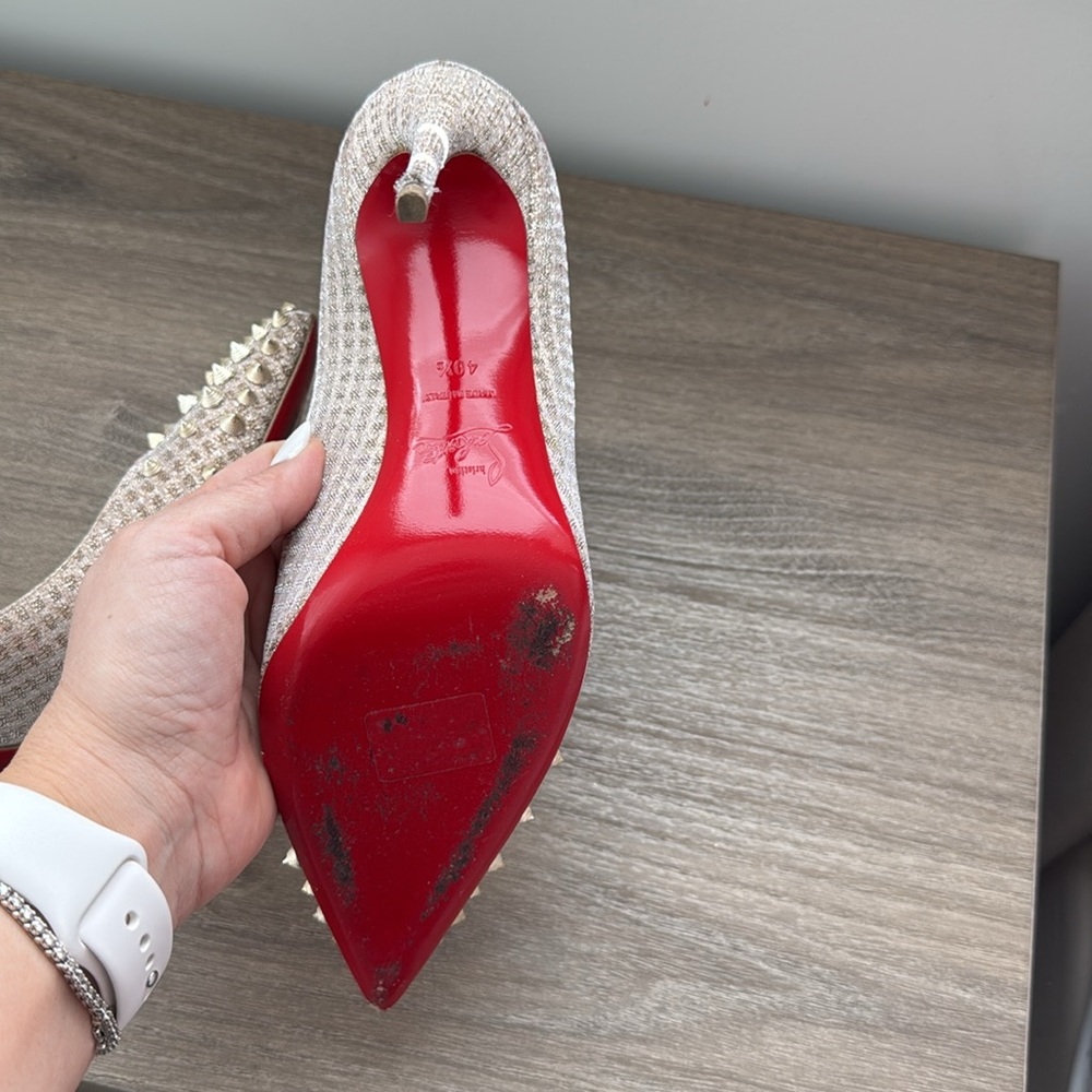 Christian Louboutin 100 Spikyshell Quadra Lurex Pump - Picture 6 of 8